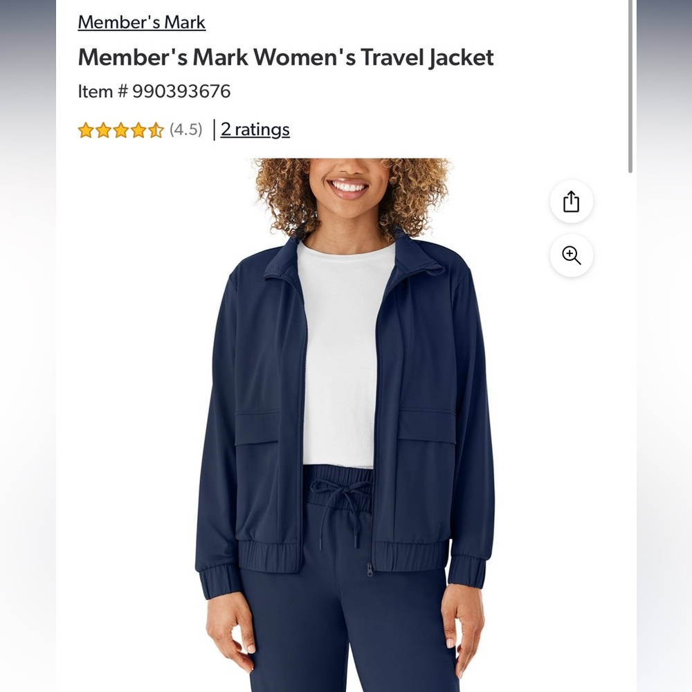 Women's Navy Jacket & Wide Leg Pant